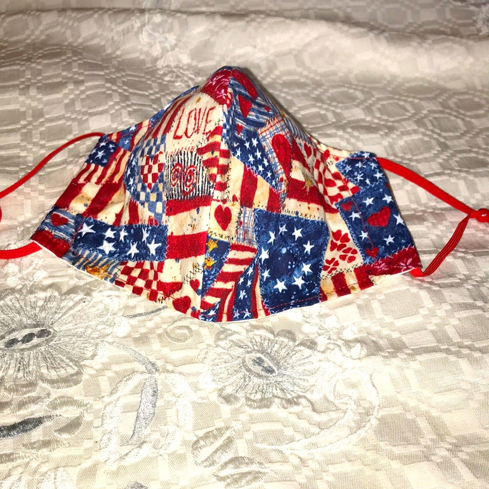 Red, White and Blue Face Mask